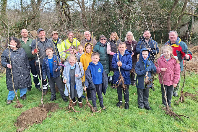 Children of Hendredenny Park Primary planted 47 trees in total 