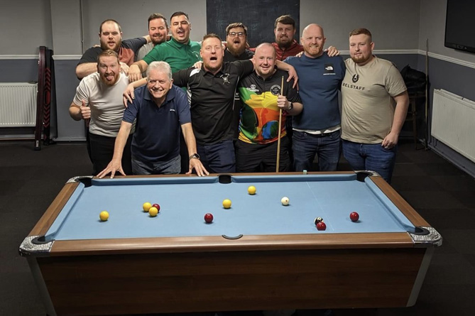 Andrew Gomer (green shirt), played pool all-over south Wales