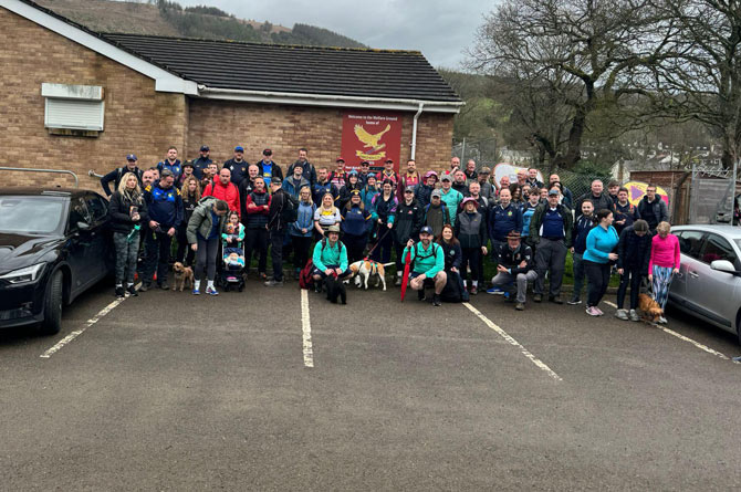 Blackwood Town Cricket Club walked from their base to Machen