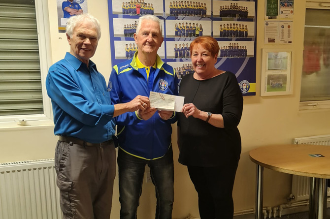 Club chairman Kenny Ball, centre, with Cllr Colin Mann and Cllr 