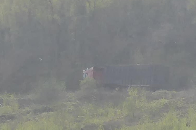 The trucks were not authorised to be on the forest track according to NRW