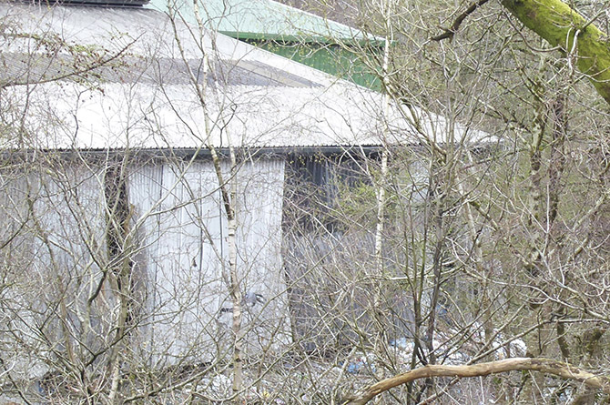 Damage at the Full Moon Household Recycling Centre in Wattsville