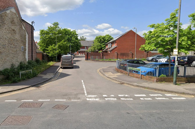 The incident took place on a street just off Church Street, Bedwas