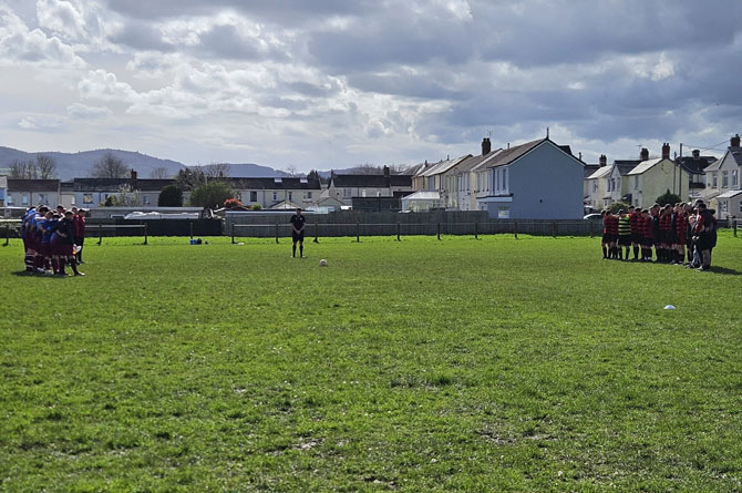 Machen AFC, who Gomer previously played for, stopped to pay their respects 