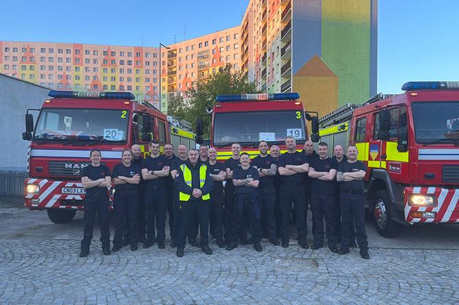 Volunteers from South Wales Fire and Rescue Service in Ukraine