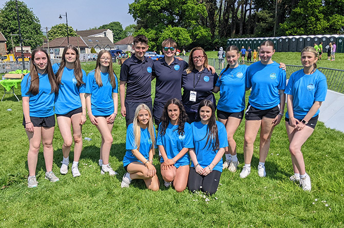 Sport Caerphilly staff and volunteers at the Caerphilly 10k