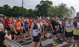 Runners at the start of the 2024 Caerphilly 10k