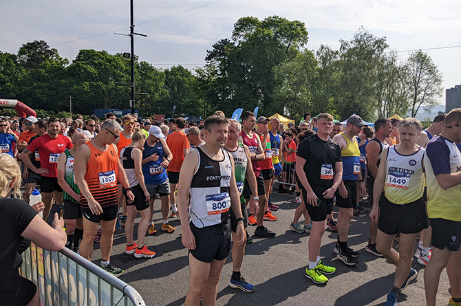 Runners at the start of the 2024 Caerphilly 10k
