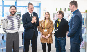 From left: Tom Phillips, David TC Davies, Lesley Williams, Kieran Russell, and Cllr Jamie Pritchard