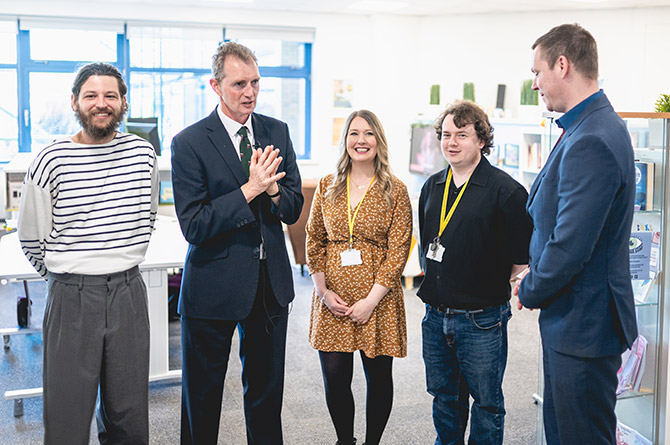 From left: Tom Phillips, David TC Davies, Lesley Williams, Kieran Russell, and Cllr Jamie Pritchard