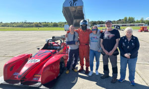 The GCCRacing team with their new Prototype car at Pembrey Circuit