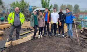 Staff from Tata Steelworks spent two days building the beds