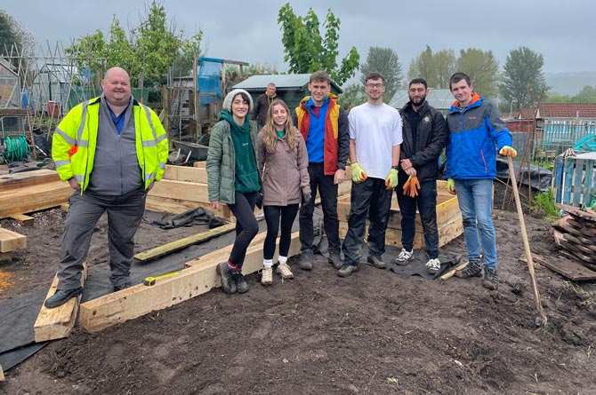 Staff from Tata Steelworks spent two days building the beds