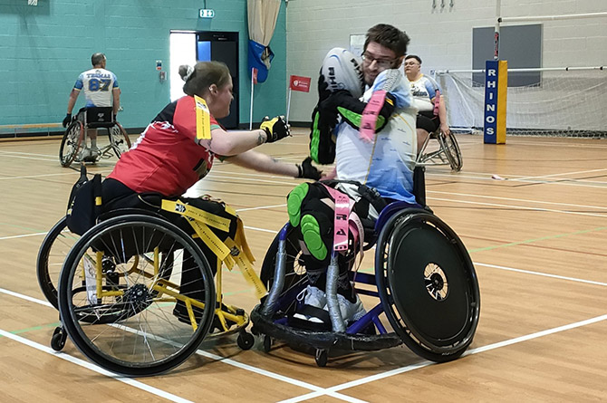A wheelchair rugby league taster event is being held in Caerphilly