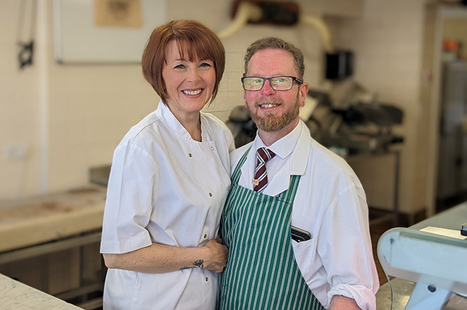Natalie and Chris Powell of Howard's Butchers