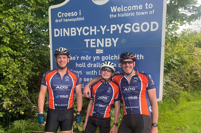 Billy took on the challenge with his dad Matt, and uncle Geraint