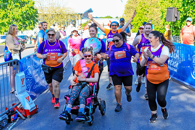 Izzy Wilshaw and the Sense team during the Gorseinon 10k