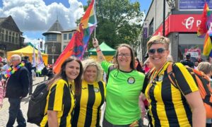 Some of the team members at Caerphilly Pride on the weekend