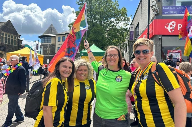 Some of the team members at Caerphilly Pride on the weekend 