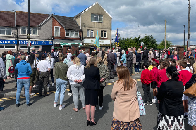 People lined the streets to listen and pay their respects 