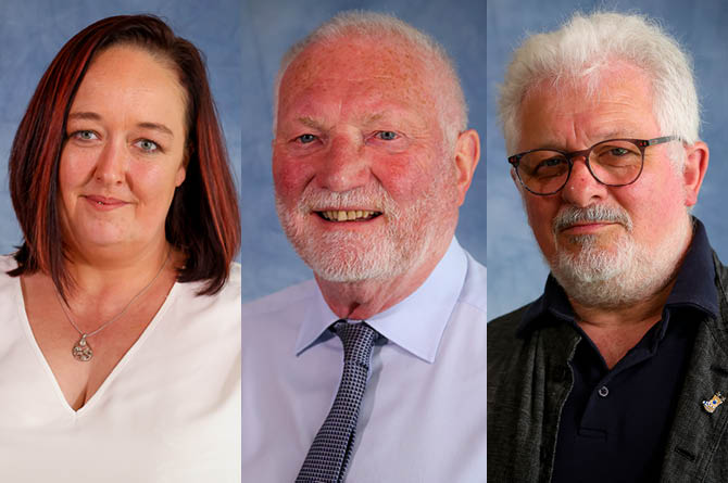 From left: Aber Valley councillors Charlotte Bishop, John Taylor, and John Roberts
