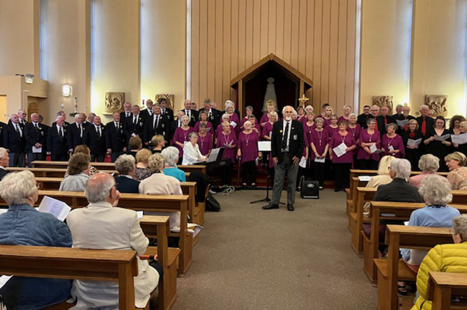 Aber Valley Male Voice Choir performing at St Helen's Church