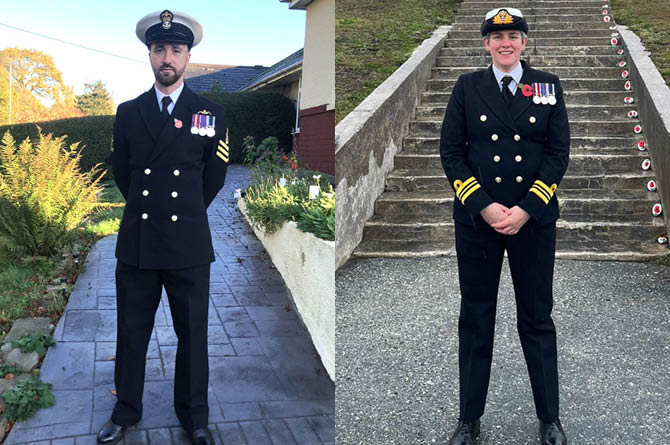 Petty Officer Matthew Connick, left, and Lieutenant Commander
Lyndsay Oldridge