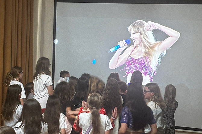 The Taylor Swift themed party was held at St Helen's Church in Caerphilly