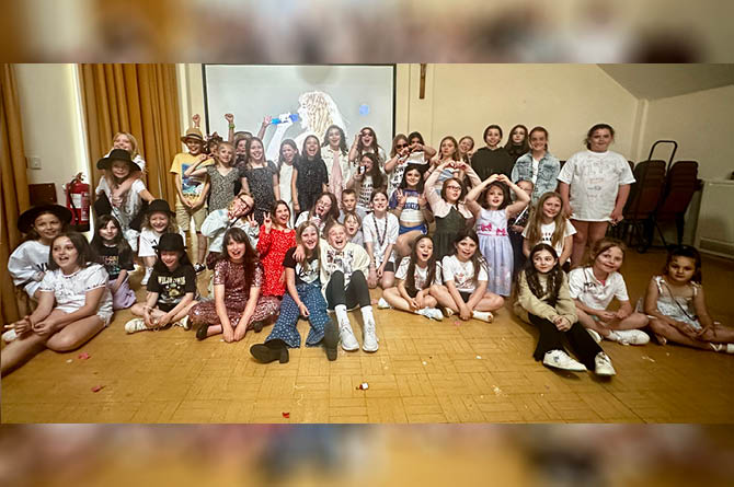 The Taylor Swift themed party was held at St Helen's Church in Caerphilly