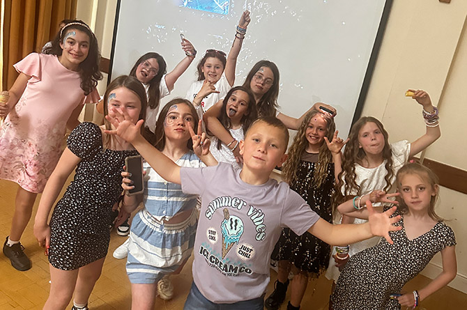 The Taylor Swift themed party was held at St Helen's Church in Caerphilly