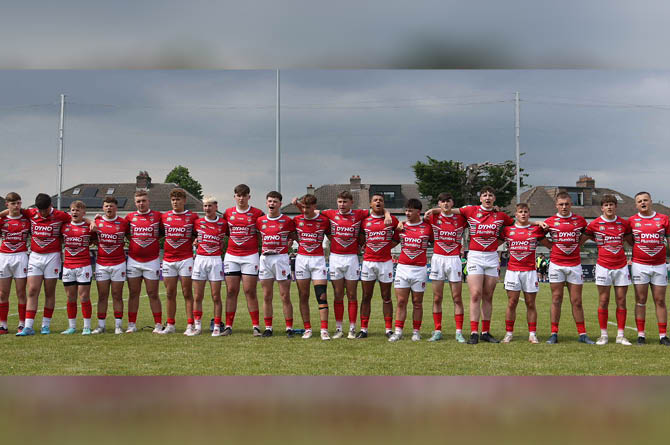 Wales U16s line up for the national anthem ahead of their clash with Ireland