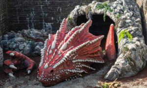 The dragons have returned to Caerphilly Castle after they were moved as part of ongoing improvement works