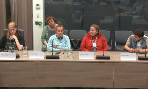 Four young people shared to the Senedd their experiences of care