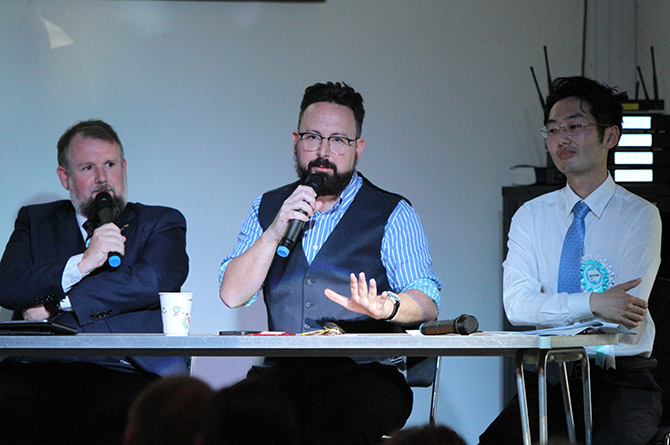 From left: Peredur Owen Griffiths, Hefin David, and Joshua Kim