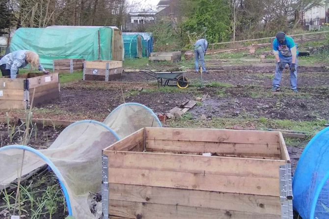 One of the group's new raised beds
