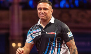 Gerwyn Price during his defeat to Ross Smith