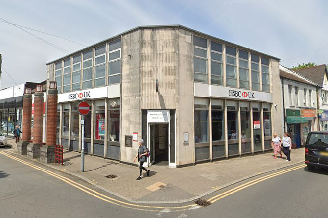 HSBC's bank branch on Cardiff Road, Caerphilly