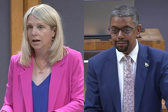 Hannah Blythyn, left, and Vaughan Gething, right