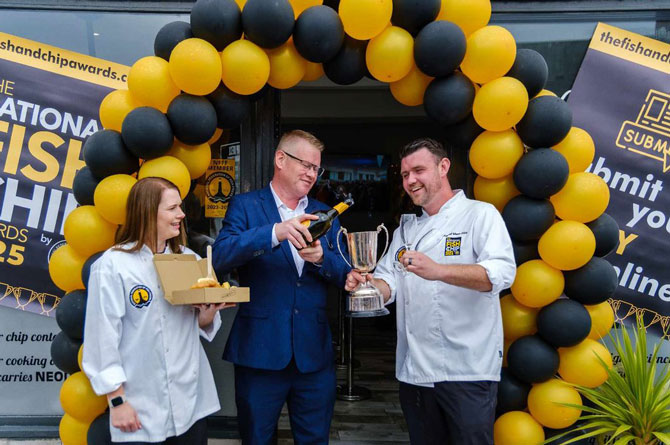 Owners Kimberly and Ryan Hughes alongside Andrew Cook 