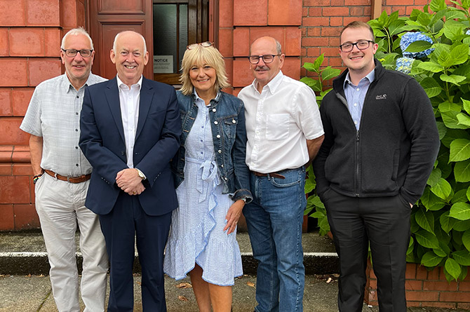 From left: Dave Bezzina, Wayne David, Tracy Thomas, Kim Deslandes, and Tristan Skelley all worked together in the constituency office in Bedwas