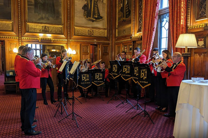 BTM Brass Band performing at the Speaker's House