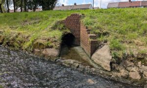 A storm overflow near Bedwas Road, Caerphilly, which spills into Porset Brook