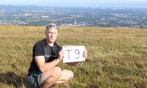 Campaigner Matt Davies on Mynydd Maen, above Cwmbran