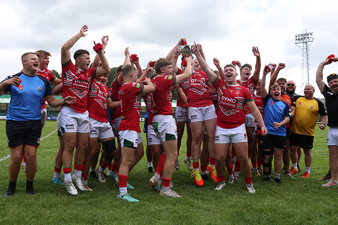 Wales U16s lift the Four Nations trophy in Neath
