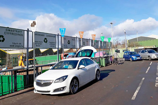 A Household Recycling Centre in Caerphilly County Borough
