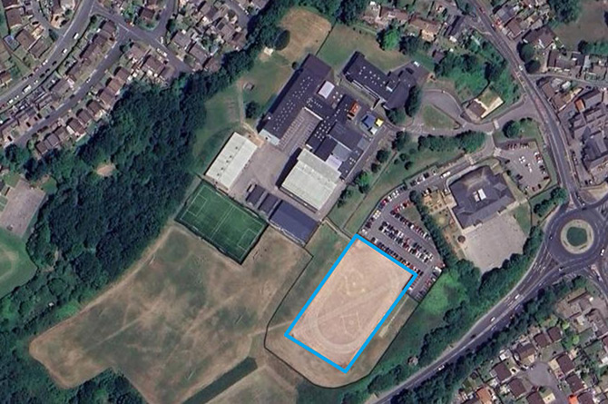 Aerial view of St Cenydd Community School in Caerphilly