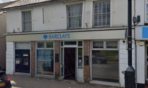 The Barclays premises on Tredegar Street, Risca, will be the site of the town's new banking hub. Site pictured in May 2023
