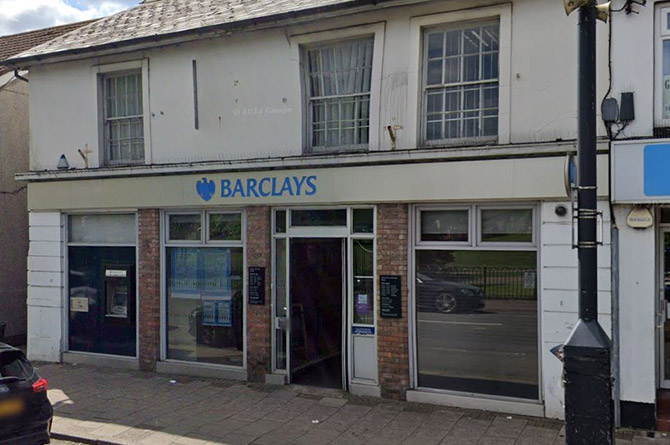 The Barclays premises on Tredegar Street, Risca, will be the site of the town's new banking hub. Site pictured in May 2023