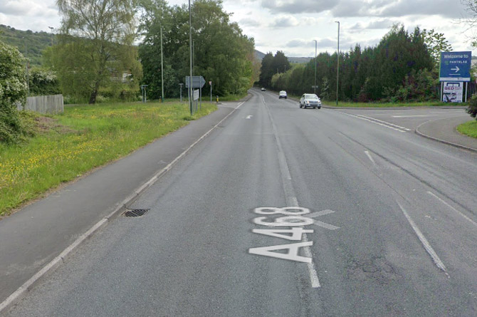 A stretch of Newport Road, Bedwas, remains closed 