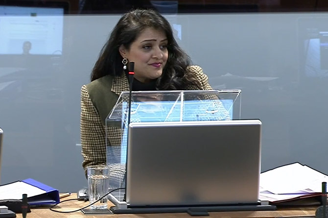 Conservative MS Natasha Asghar during the debate